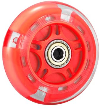 Scooter Ersatzräder, 1 Stück LED Flash Rad 80 mm, Mini Maxi Micro Scooter Skate Räder, blinkende Rollenlichter, hinten, hinten, ABEC-7, 80 mm, für Kinder und Jugendliche, Indoor Outdoor Skaten (Rot)