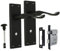 Black Bathroom Door Handle & Privacy Lock & Bathroom Sash Lock - Victorian Style Internal Thumb Turn Latch for Interior Doors Matt Black Door Handles (1 Pair of Bathroom Handles + Bathroom SASH Lock)