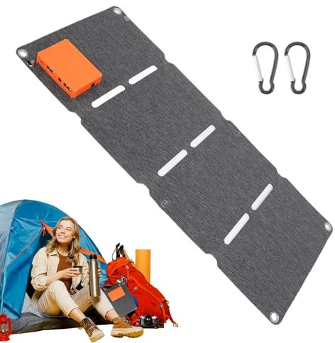 Mochila impermeable con paneles solares | Cargador de panel solar portátil | Cargador solar para acampar | Durabilidad, opciones de carga flexibles y diseño enrollable, ideal para emergencias y aventu