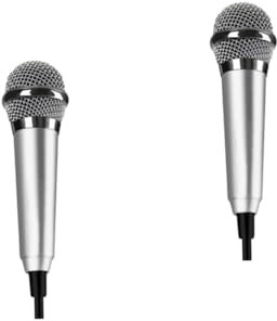 Vaguelly 2stücke Mini Kondensator Mikrofon Für Handy Und Computer Tragbares Mikrofon Für Gesang Und Sprachaufnahmen Kompatibel Mit Smartphones Tablets Und Notebooks Leicht Und Einfach Zu