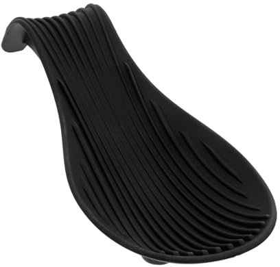 Cabilock Reposacucharas De Silicona Antideslizante Cocina Accesorios Cucharillas Accesorios Cocina Accesorios Cafe Portacucharas De Cocina Para Encimera Porta Cuchara Black Gel De Sílice