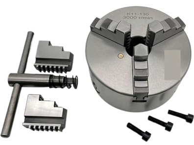 OURNXI Drehfutter K11-130 130 mm, selbstzentrierendes 3-Backen-Bohrfutter, Metallfutter, manueller Typ
