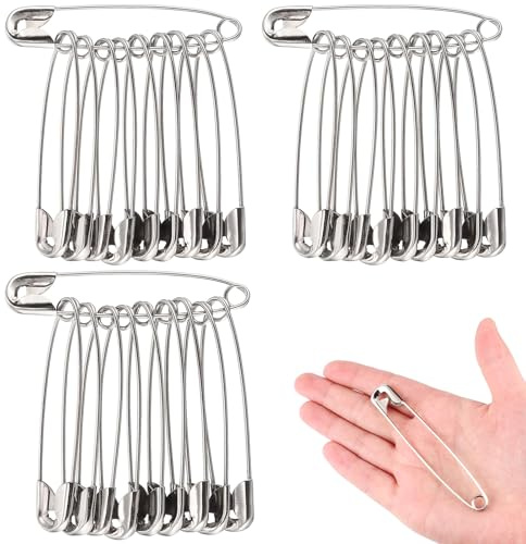 Große Sicherheitsnadeln,40 Stück Extra Sicherheitsnadeln Groß aus Metall Lange Extra Große Pins Robuste Sicherheit Pins für Bastelarbeiten,Decken,Matratzen,Kleidung,Schmuck(85MM)