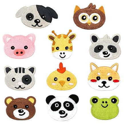 Bügelflicken Kinder, 10 Stück Bestickte Aufnäher, Tier Patches Aufnäher Bestickte, Flicken Zum Aufbügeln, zum Aufnähen oder Aufbügeln auf Kleidung, Kleid, Hut, Jeans.