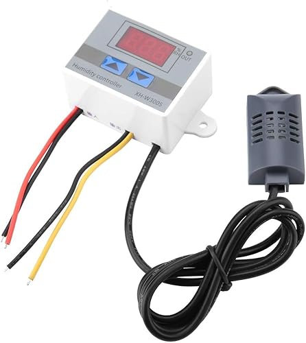 CYSFETENA XH-W3005 220V Digitaler Feuchtigkeitssensor Feuchtigkeitsregler, Hygrostat mit LCD-Display, Temperatur und Luftfeuchtigkeitsregler für Anwendungen wie Inkubatoren (0-99% RH)