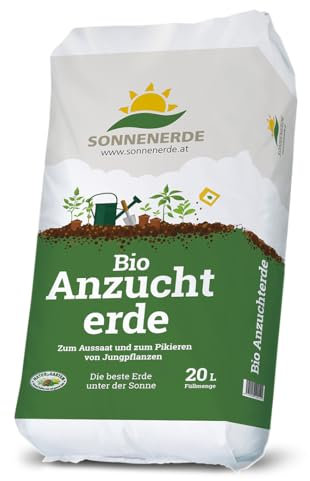 Sonnenerde torffreie Bio Anzuchterde 20 Liter für die Aussaat, Anzucht und Bewurzelung von Stecklingen