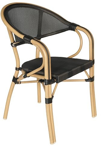Oviala Stapelbarer Terrassenstuhl Pariser schwarz