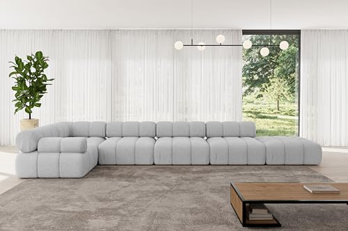 ALTDECOR Modulares Sofa Ecksofa in L-Form Corner modular Sofa Eckcouch Couch Wohnlandschaft Cauchsofa Polstersofa Felto-L3-475x190x70 cm Hellgrau