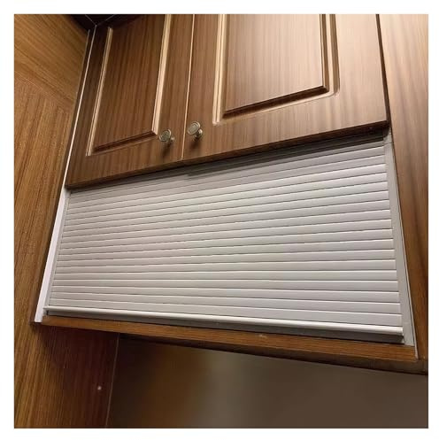 Customizable Cabinets Tambour Door, Wardrobe Sliding Foldable Door with Handle, Plastic Rolling Shutter Doors for Home Office Study(60x90cm/23.6x35.4)