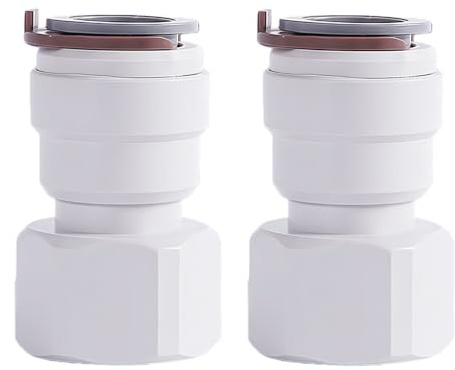 2-Pack 1/2 BSP to 12mm Push-Fit Water Adapter, Quick Connect Plumbing Fitting for Refrigerator, Water Filter, Garden Irrigation & RV