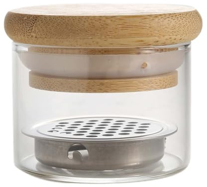 Gobelet de nettoyage pour ongles en verre épais avec couvercle étanche et filtre en maille pour outils de polissage en gel et accessoires antidérapants
