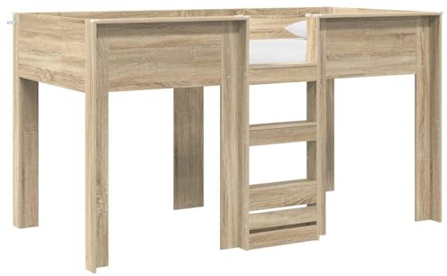vidaXL Etagenbett für Kinder Sonoma-Eiche 90 x 190 cm Holzwerkstoff, Kompakte Kinder-Etagenbett, modernes Twin-Design, Platzsparer, minimalistisches 2-Tier für Jugendzimmer