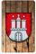 Cadora Magnetschild Kühlschrankmagnet Wappen Hamburg Shabby chic abgenutzt Used Look