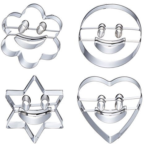 OUNONA Formine Tagliabiscotti biscotti stampi biscotti per decorazioni in fondente 4 pezzi