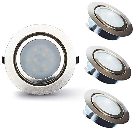 Lampaous 3X 2W LED Schrankleuchten Küchenlampen Einbauspot Deckeneinbauleuchte 6 Watt Dimmbar Möbeleinbauleuchte Naturweiss Neutralweiß 230V