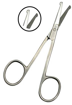 Spire 9CM Premium Baby Nail Scissors Nose Hair Scissors, Safety Blades with Rounded Tip for Trimming Small Details Facial Hair, Ear Hair, Eyebrow