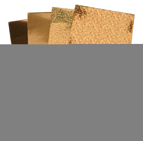 Verzierwachs-Set Gold und Silber 4 Stück 15,5x9cm Stärke 0,6mm Gold