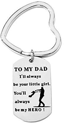 Daesar Portachiavi Acciaio Inox Portachiavi Padre Nostro Cuore portachiavi argento incisione TO MY DAD I'll always be your little girl... Portachiavi per Auto