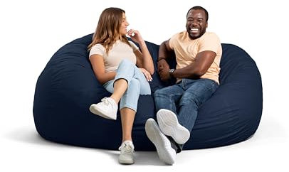 Big Joe Fuf 8Ft Giant Foam Bean Bag Chair, Oversized Couch with Removable Cover for Kids, Teens, Adults, Cobalt Lenox, Durable Woven Polyester, 8 foot