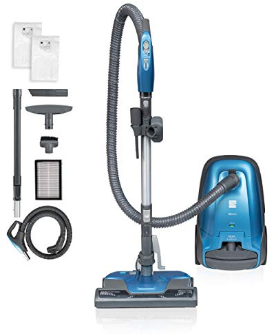 Kenmore BC3005 Pet Friendly Lightweight Bagged Canister Vacuum Cleaner with Extended Telescoping Wand, HEPA, 2 Motors, Retractable Cord, and 4 Cleaning Tools, Blue