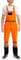 Mivaro Warnschutz Latzhose Arbeitslatzhose, EN ISO 20471 Klasse 2, Farbe:Orange, Größe Hosen:5XL (72-74)