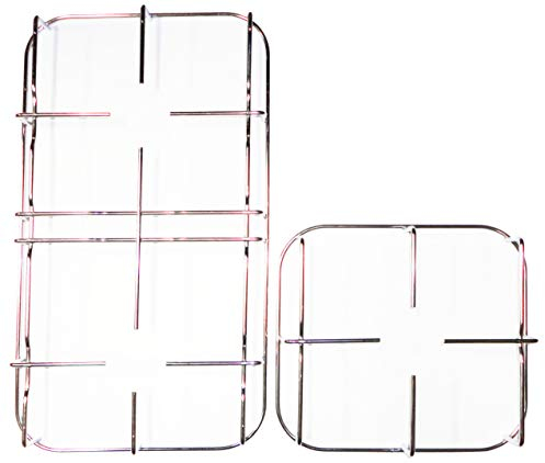 Jollynox Kit 2 griglie in filo cromato 447 x 245 mm. 229 x 245 mm. per cucina piano cottura 3 fuochi a gas con piastra elettrica - F2804/KIT