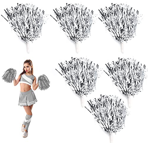 OUKENS Cheerleading Poms, 7 Farben 6pcs Cheerleading Pom Poms Party Tanzzubehör Sport Pompoms Cheer