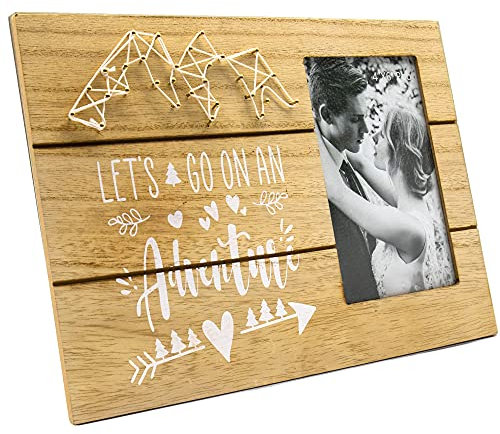 Thetford Design Boyfriend and Girlfriend Couples Romantic String Art Picture Frame (4x6) – Let’s Go on an Adventure – Anniversary Engagement Friend Gifts