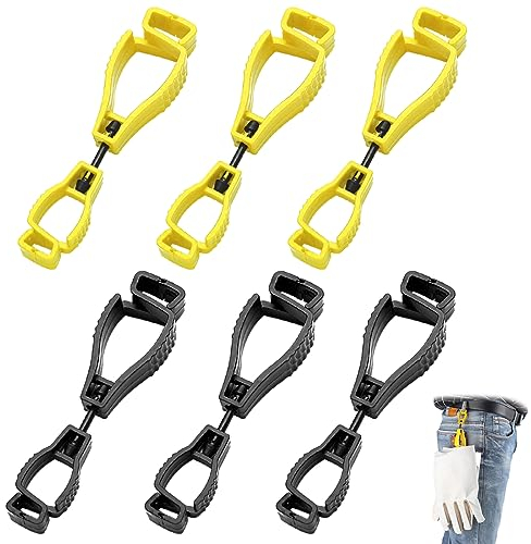 Nothers 6 PCS Handschuh Clip Halter,Handschuhhalter Clip,Greifer für Arbeitshandschuhe,Handschuh Halterung Sicherheit Clip Feuerwehr für Masken Brille Kleiderbügel