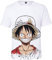 Silver Basic Boys Fashion 3D Printed T Shirt Inspired by Anime One Piece Tshirt Pirate Hunter Straw Hat Captain Luffy T-Shirt Summer Tops S,77White Luffy-1