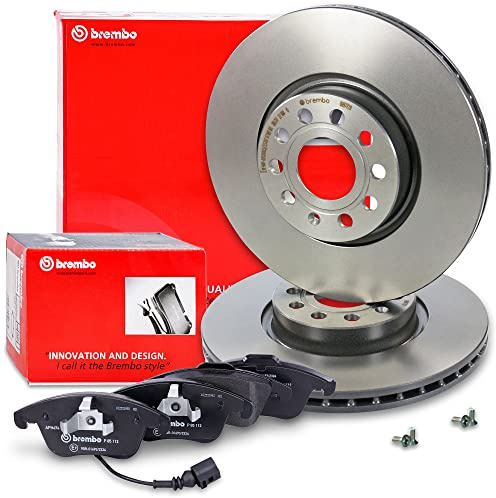 BREMBO Coated Disc Line Bremsenset Vorderachse inkl. Bremsscheiben Vorne Ø | Kompatibel mit: AUDI Q3, SEAT ALHAMBRA, VW SHARAN, TIGUAN