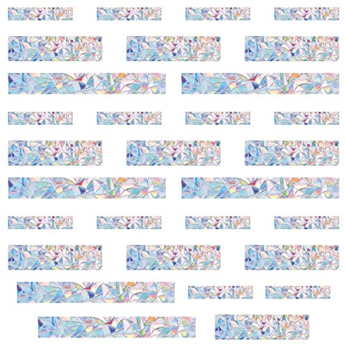 GORGECRAFT 30PCS Rectangle Strip Window Clings Anti Collision Rainbow Window Glass Alert Prism Decals for Birds Strike Non Adhesive Vinyl Film Home Decorations Sliding Doors Windows Glass Suncatcher