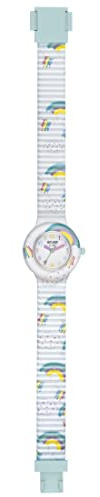 HIP HOP, Collezione Kids Fun, Orologio Bambini Rainbow, con Cinturino Intercambiabile in Silicone e Tessuto, Pratica Chiusura, Indici Multicolore, Sfere Rosa, Azzurra e Gialla, Cassa 28 mm