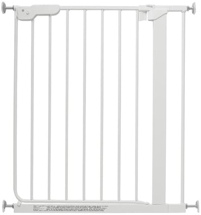 Safetots Super Narrow Baby Gate, 66.5cm - 74cm, White, Child Safety Barrier, Stair Gate for Toddler