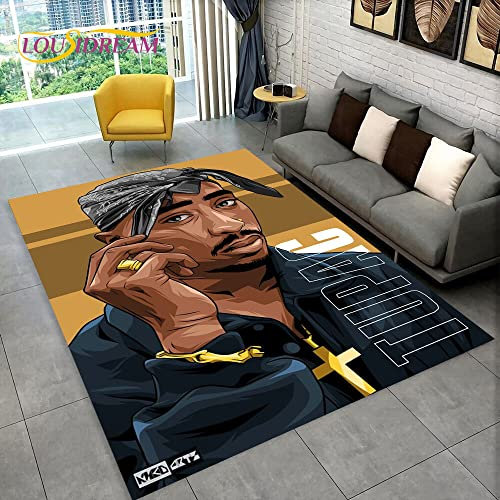YZGAH Hip Hop Kunst Rapper Legende Star Bereich Teppich, Teppich Teppich Für Zu Hause Wohnzimmer Kinderzimmer Sofa Fußmatte Dekor, Rutschfester Boden Essen V3830 40X60Cm