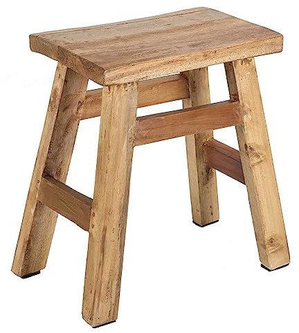 Casa Moro Hocker Fußhocker Rocco recyceles massiv Teakholz Vintage Sitzhocker, Blumenhocker Tritthocker handgefertigt 47x27x50cm NUA034
