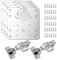 Simpeak Juego de Placa de Reparación de Bisagras y Bisagras Puertas Cocina, 4 Piezas 9 x 9 cm Placas de Bisagras de Puerta de Armario de Cocina con Orificios + 2 Piezas 35mm Bisagras de Armario