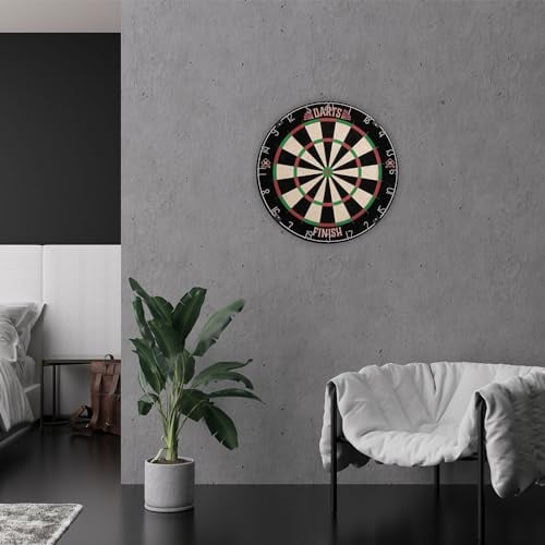 Home Deluxe - Dartscheibe Finish - Maße: 45 x 45 x 4 cm, Farbe: Rot, Grün, Schwarz, inkl. 6 Darpfeilen und Aufhängung I Dartboard Wurfscheibe Dartpfeile