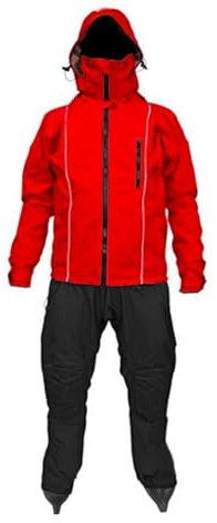Hcclijo Vollständiger Trockenanzug Wasserdichter Trockenanzug Overlays Jacke Atmungsaktives Design Kitesurfen Windsurfen Segeln Kajak RedBlack L