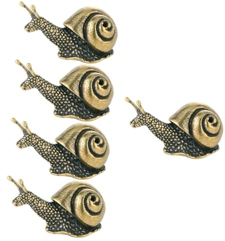 Kisangel 5st Schneckenschmuck Aus Reinem Kupfer Wohnkultur Mikrolandschaft Rustikale Kunstobjekte Schnecke Ländliche Einrichtung Metallbehälter Büro Handhaben Schreibtisch