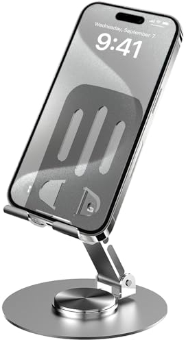 GOZOPO Soporte Plegable Giratorio de 360° para Tableta, Soporte Ajustable Multiángulo para Teléfono Celular, Compatible con Todos Los Teléfonos Inteligentes