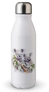 MAXIKIWI Borraccia a parete singola con tappo a vite, in alluminio leggero non isolato, senza BPA, a prova di perdite, koala coccole nella neve di eucalipto - 500 ml