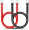 GUNGY Cable Batterie Voiture 16mm² 50cm Câble Onduleur de Batterie 5AWG 12V Câble de Batterie avec M8 Cosses à œillets pour Camion Auto Moto Marine Solaire Rouge et Noir 2 Pièces