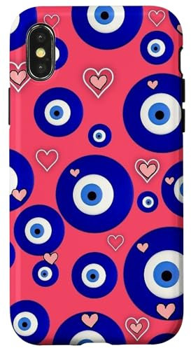 Evil Eyes Aesthetic Heart Case for iPhone X/XS