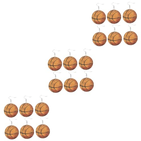 SOIMISS 15paare Retro Basketball Ohrringe Für Damen Sportliche -ohrringe Aus Leder Für Feiertage Sportevents Alltagslook