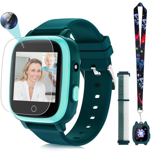 Mingfuxin 4G Smartwatch für Kinder, wasserdichte Kinder Smart Watch Telefon Uhr mit GPS-Tracker, WLAN Video Telefonanruf, SOS, Schrittzähler, Kamera, Schulmodus, Geo-Zaun für 4–12 Jungen Mädchen