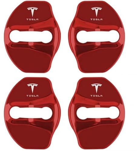 Car Door Lock Cover for Tesla Model X 2015-2023,Stainless Steels Guard Latch Cap Buckle Car Door Lock Cover Protector Anti Collision Car Door Latches Protective Cover Accessories,A