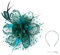 XDGBGFN Fascinator Damen mit Stirnband und Clip Retro Fascinator Mesh Feder Teeparty Clip Kopfschmuck für Frauen und Mädchen (DE/NL/SE/PL, Alphanumerisch, Einheitsgröße, grün, Fascinator, 1)