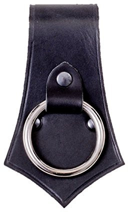 Pera Peris Gürtelhalter für Axt aus Leder Braun oder Schwarz Mittelalter-Axthalter mit Ring (schwarz)