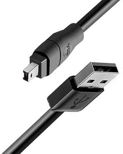 Hanprmeee USB to IEEE 1394 4 Pin Male iLink Firewire DV Adapter Data Cable, Firewire to USB Cable for DCR-TRV75E DV D8 Digital Camera (1.8M)